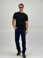 Jeans slim plușat albastru