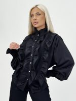 Cămașă cu volane și nasturi accesorizați - imagine 3