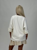 Pulover oversized cu mânecă 3/4 - imagine 4