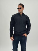 Pulover plușat cu fermoar scurt - imagine 2