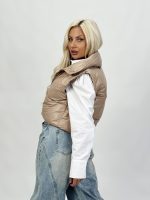 Vestă scurtă din fâș lucios - imagine 3