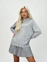 Pulover rolling accesorizat cu perle - imagine 5