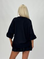 Pulover oversized cu mânecă 3/4 - imagine 12