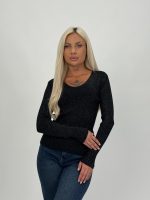 Pulover din jerse rigat cu lurex - imagine 17