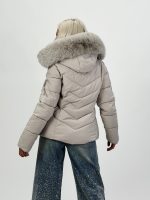 Jachetă din fâș cu glugă și blană detașabilă - imagine 30