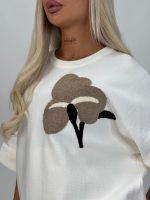 Pulover oversized cu mânecă 3/4 - imagine 3