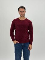 Pulover din catifea cu decolteu în V - imagine 10