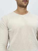 Pulover din catifea cu decolteu în V - imagine 4