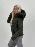 Jachetă din fâș cu glugă și blană detașabilă - imagine 17