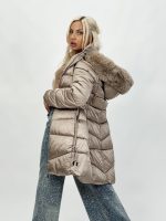 Jachetă 3/4 din fâș cu blană - imagine 10