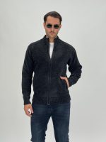 Pulover plușat cu fermoar lung