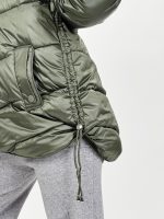 Jachetă asimetrică cu glugă și blană detașabilă - imagine 11