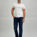 Jeans drept albastru