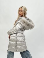 Jachetă 3/4 din fâș cu blană - imagine 6