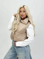 Vestă scurtă din fâș lucios - imagine 2