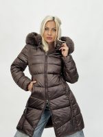 Jachetă 3/4 din fâș cu blană - imagine 17