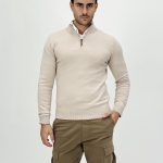 Pulover din tricot cu fermoar scurt