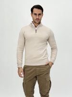 Pulover din tricot cu fermoar scurt