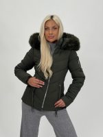 Jachetă din fâș cu glugă și blană detașabilă - imagine 16