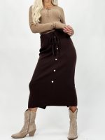 Fustă lungă din tricot cu butoni - imagine 4