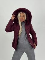 Jachetă din fâș cu glugă și blană detașabilă - imagine 9