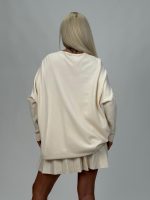 Pulover oversized cu model floare - imagine 5