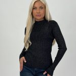 Pulover maletă rigat cu lurex