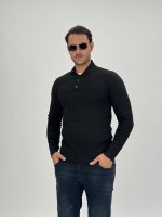 Pulover cu guler petrecut și nasturi - imagine 11