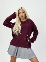 Pulover din tricot cu model și ștrasuri - imagine 2