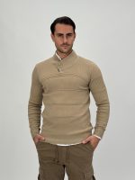 Pulover cu guler petrecut și nasturi - imagine 3