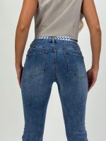 Jeans | Blug evazat cu push-up și eșarfă - imagine 6
