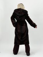 Jachetă din blană cu glugă și cordon - imagine 11