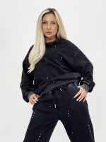 Set bluză și pantalon din jerse cu strasuri - imagine 4