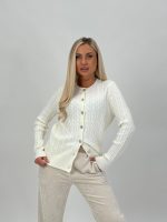 Pulover cardigan cu model torsade