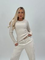 Pulover din tricot cu model torsade