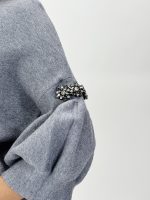 Pulover cu mânecă scurtă accesorizat - imagine 21