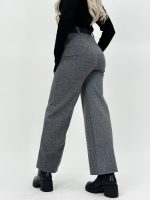 Pantalon office gri cu curea - imagine 6