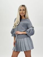 Pulover cu mânecă scurtă accesorizat - imagine 19