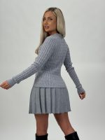 Pulover din tricot cu model torsade - imagine 20