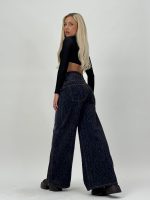 Jeans | Blug baggy cu imprimeu din catifea - imagine 5