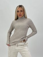 Pulover helancă cu model torsade - imagine 2