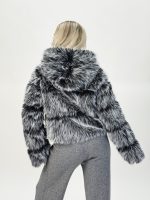 Jachetă din blană cu glugă - imagine 14