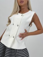 Vestă din tricot cu butoni argintii - imagine 7