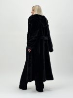 Jachetă din blană cu glugă și cordon - imagine 18