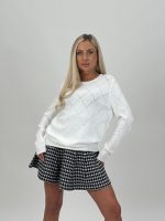 Pulover tricotat cu model romb - imagine 13