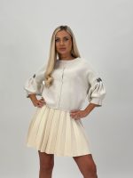 Pulover cu mânecă scurtă accesorizat - imagine 2