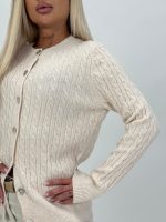 Pulover cardigan cu model torsade - imagine 10