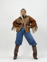 Jachetă oversized cu franjuri - imagine 2