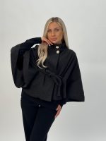 Poncho cu cordon în talie - imagine 20