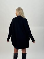 Blazer oversized cu buzunar din blană - imagine 5